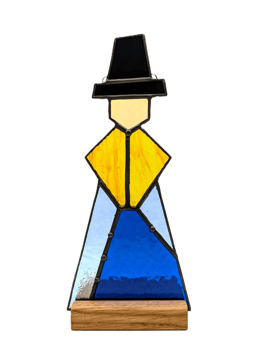 Decorative figure with geometric design on a white background