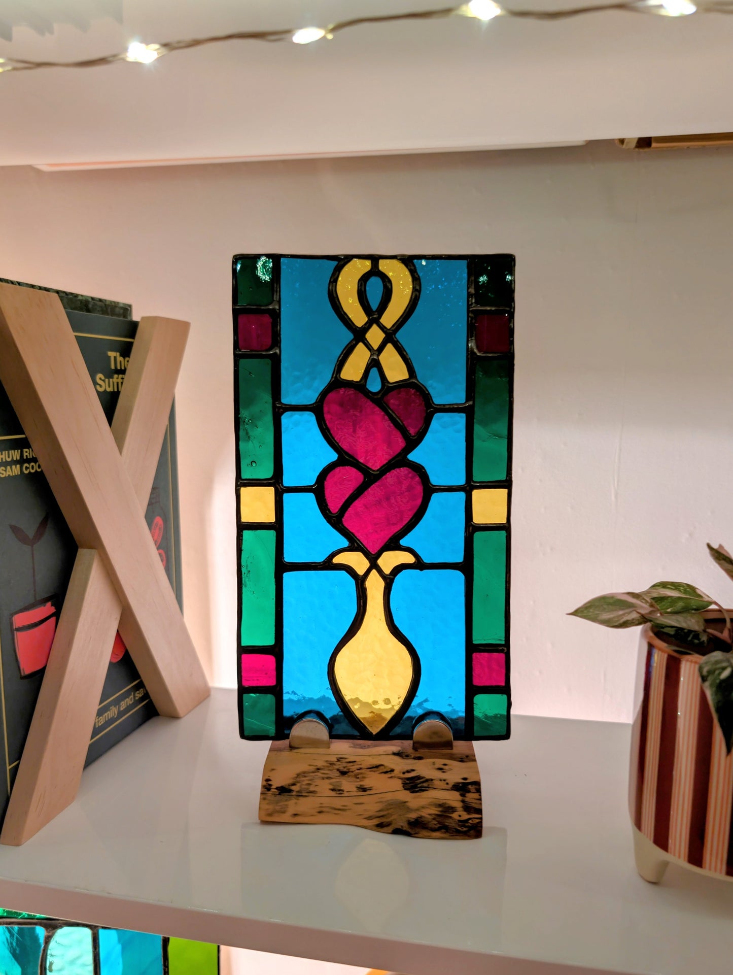 Welsh Love Spoon in Stained Glass
